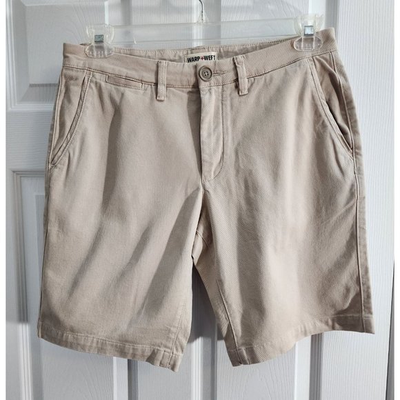 Warp + Weft Mens Size 30 Shorts Irish Cream NPT Newport Chino Flat Front - Picture 1 of 6